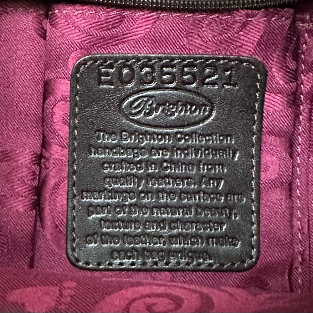 Brighton Brown Leather & Nylon Shoulder Bag - Picture 9 of 11